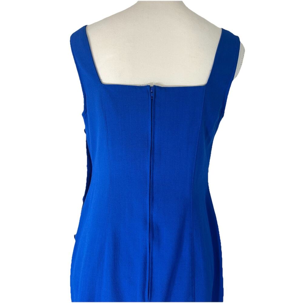 Vintage Y2K Resort wear Sun dress Midi Blue Sz 8 Coastal Core Beach dress - Picture 5 of 11